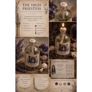 The High Priestess Tarot Ritual Oil Candle